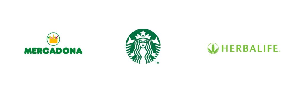 Logotipo Mercadona, Starbucks y Herbalife verde